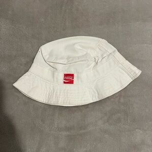 Coca Cola White Bucket Hat with Red Logo